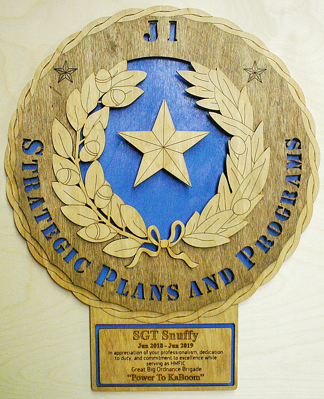 WT Texas Plans and Programs Wall tribute with Placard